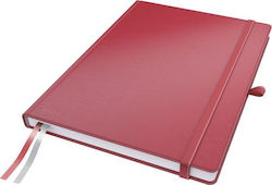 Leitz Checkered Red Notebook 80 Sheets A4 Square Red