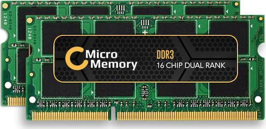 CoreParts DDR3 16GB RAM με 2x8GB Modules και Ταχύτητα 1600 για Laptop