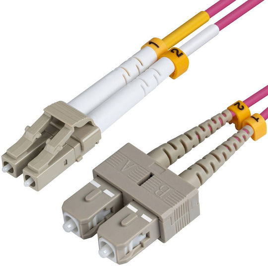 Microconnect Καλώδιο Οπτικής Ίνας LC/UPC-SC/UPC 2m Μωβ