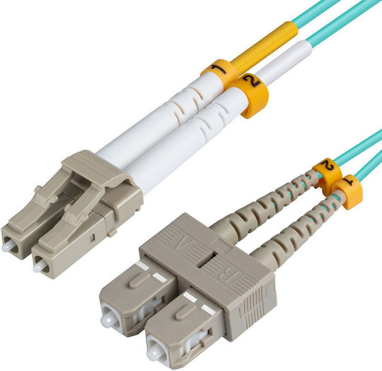 Microconnect Καλώδιο Οπτικής Ίνας LC/UPC-SC/UPC 5m Τιρκουάζ
