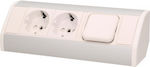 Orno Power Strip with Switch and Cable 0.6m White