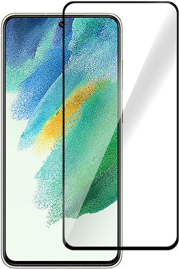 eSTUFF Vollkleber Vollflächig gehärtetes Glas Schwarz (Galaxy S21 FE 5G)