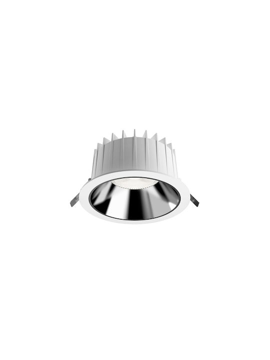 Nowodvorski Round Metallic Recessed Spot with Integrated LED and Warm White Light White 1pcs