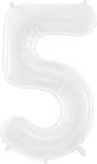 Balloon Foil Jumbo Birthday-Celebration Number White 86cm