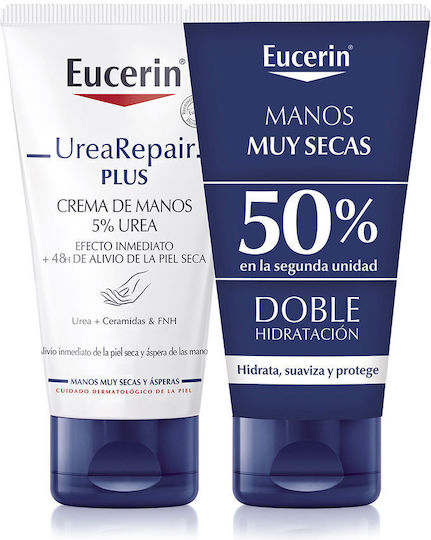 Eucerin Urearepair Plus 5% Ενυδατική Κρέμα Χεριών με Ουρία 2x75ml
