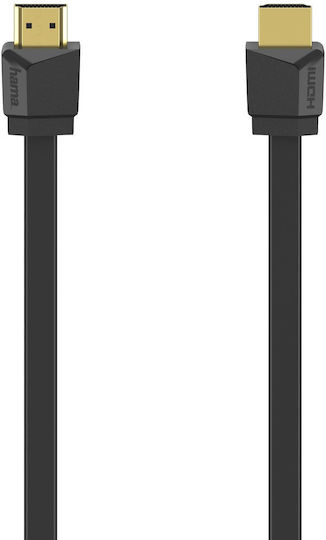 HAMA Cabluri HDMI 2.0 Premium High Speed 4K 60Hz HDR Flat HDMI de Sex Masculin - HDMI de Sex Masculin 1.5m Negru