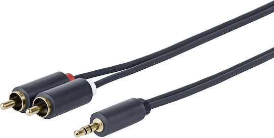 Vivolink Кабел 3.5 мм мъжки - 2x RCA мъжки Черен 3m PROMJRCA3