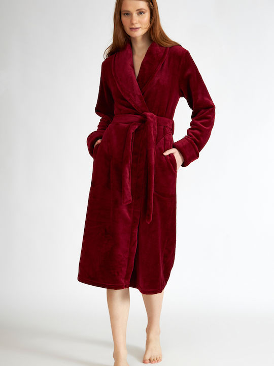 Harmony Winter Women's Robe Burgundy