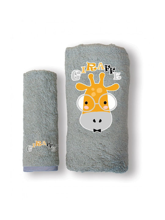 SB Home Set of baby towels 2pcs Giraffe Silver Weight 450gr/m²