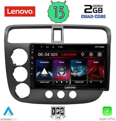 Lenovo Ηχοσύστημα Αυτοκινήτου για Honda Civic 2001-2006 (Bluetooth/USB/WiFi/GPS/Apple-Carplay/Android-Auto) με Οθόνη Αφής 9"