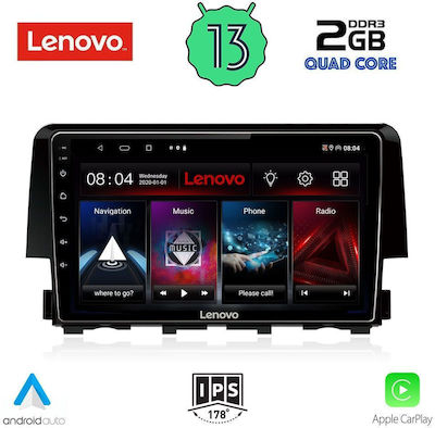 Lenovo Ηχοσύστημα Αυτοκινήτου για Honda Civic 2016> (Bluetooth/USB/WiFi/GPS/Apple-Carplay/Android-Auto) με Οθόνη Αφής 9"