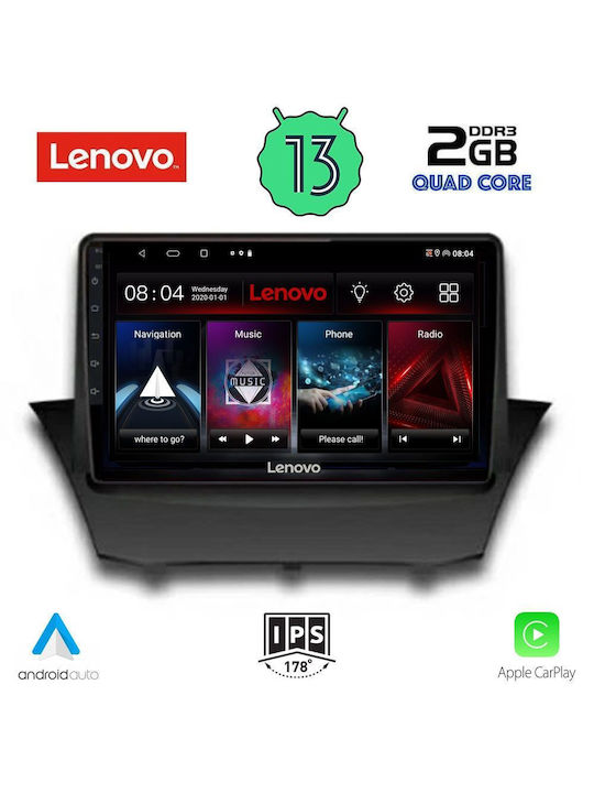 Lenovo Sistem Audio Auto pentru Ford Fiesta 2010-2018 (Bluetooth/USB/WiFi/GPS/Apple-Carplay/Android-Auto) cu Ecran Tactil 9"