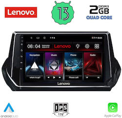 Lenovo Sistem Audio Auto pentru Peugeot 208 2021> (Bluetooth/USB/WiFi/GPS/Apple-Carplay/Android-Auto) cu Ecran Tactil 9"