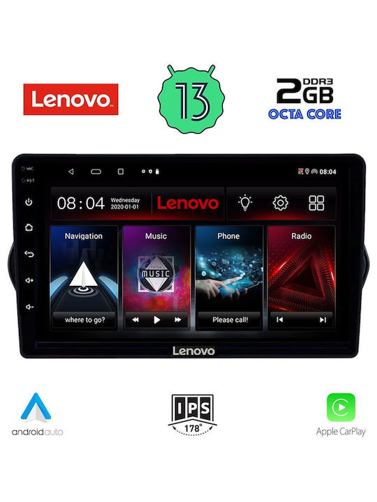 Lenovo Lvf Ηχοσύστημα Αυτοκινήτου για Fiat Tipo 2015-2018 (Bluetooth/USB/WiFi/GPS/Apple-Carplay/Android-Auto) με Οθόνη Αφής 9"