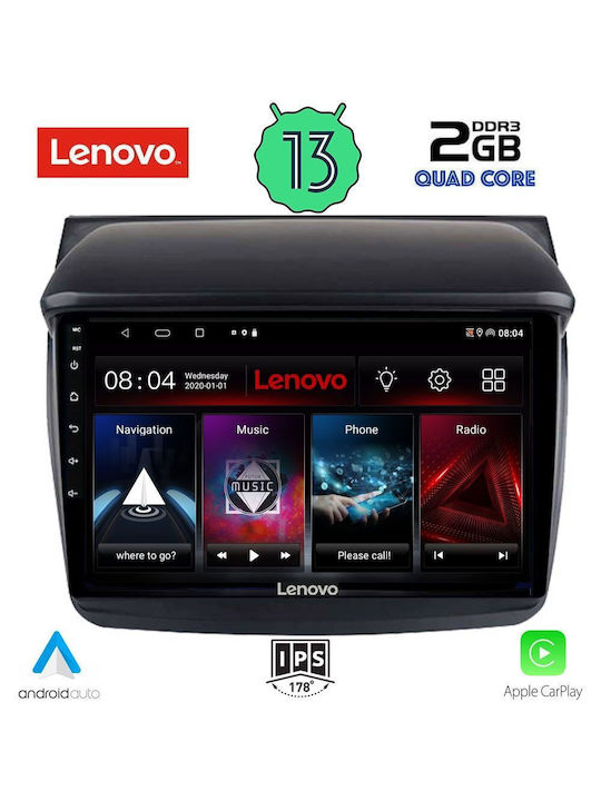 Lenovo Car-Audiosystem für Mitsubishi L200 2006-2015 (Bluetooth/USB/WiFi/GPS/Apple-Carplay/Android-Auto) mit Touchscreen 9"