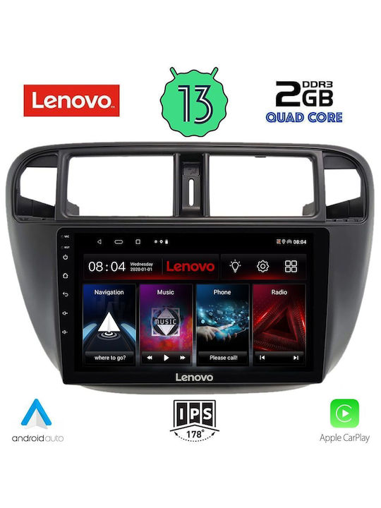 Lenovo Car Audio System for Honda Civic 1995-2001 (Bluetooth/USB/WiFi/GPS/Apple-Carplay/Android-Auto) with Touch Screen 9"