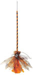 Witch Carnival Broom Orange for Halloween 1pcs