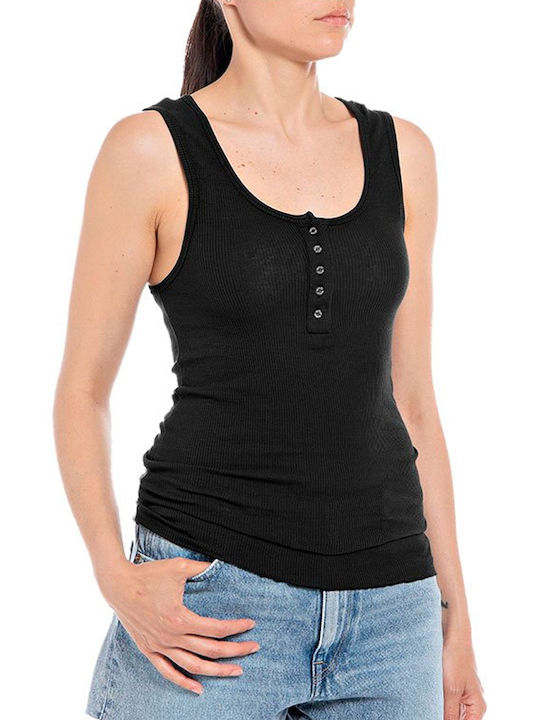 Replay Women's Blouse Cotton Sleeveless Black