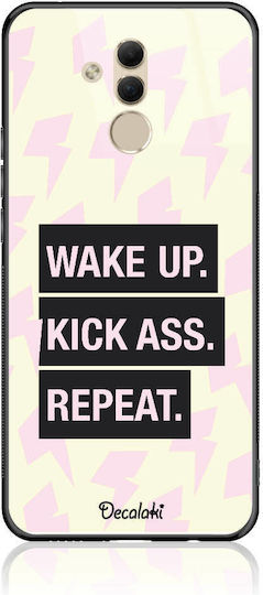 Wake Up. Kick Ass. Repeat. Back Cover Tempered Glass Multicolour (Honor 20 Lite)