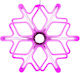 Weihnachtlicher Lichtschlauch in Form von Flocke Rosa 30x30cm