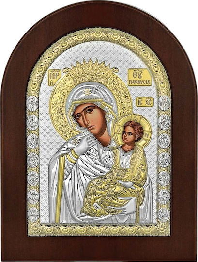 Prince Silvero Heiligenikone Panagia i Paramythia Silber 10x14cm