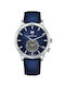 Claude Bernard Classic Watch Battery with Blue Leather Strap