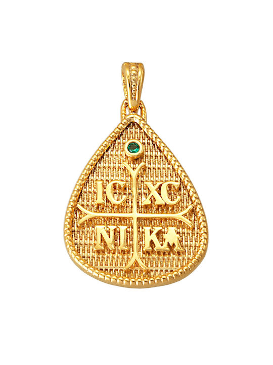 Senzio Belibasakis Charm Amulett Konstantin aus Gold 9 K mit Zirkonia
