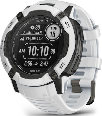 Garmin Instinct 2X Solar 50mm Waterproof Smartwatch with Heart Rate Monitor (Whitestone)