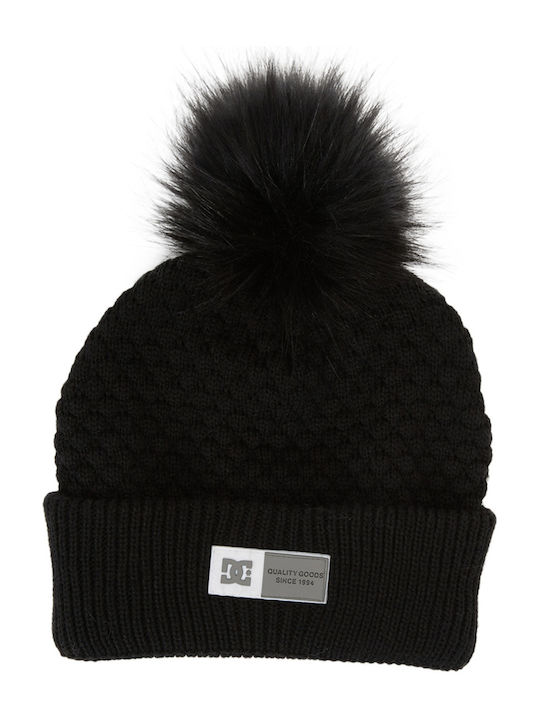 DC Beanie Unisex Σκούφος Πλεκτός σε Μαύρο χρώμα