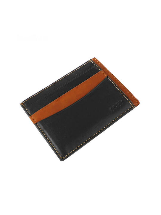SilverBrand.gr Men's Leather Card Wallet Black