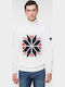 Langarm-Pullover Weiß