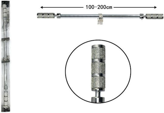 ForHome Metallic Curtain Pole Single 100cm Silver