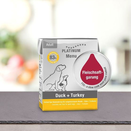 Platinum Pet Food & Care Menu Wet Food Dogs with Duck 375gr