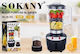 Sokany Blender with Plastic Jug 1.5 L 500W Black