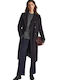 Pepe Jeans Women's Midi Coat with Buttons Black
