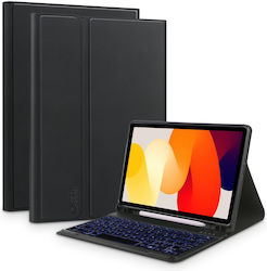 Tech-Protect Smartcase Plus BT Flip Cover Piele artificială cu Tastatură Engleză SUA Negru (Redmi Pad SE 11" - Redmi Pad SE 11")