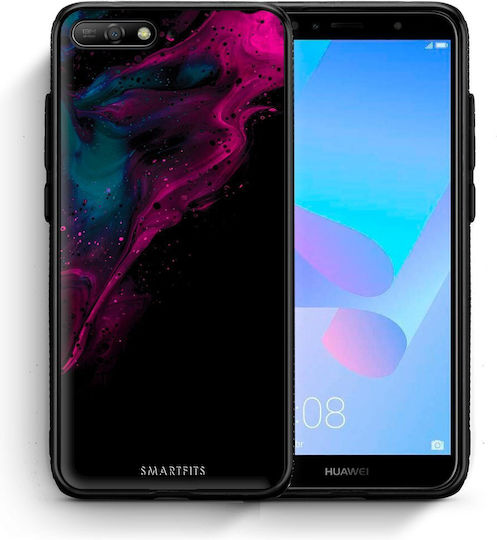 Smartfits Watercolor Pink Black Back Cover Pink (Huawei Y6 2018) 6122461986971_37780563886235