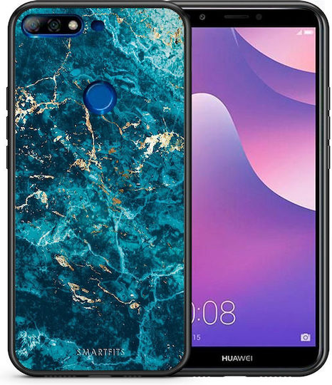 Smartfits Marble Blue Задна корица Син (Huawei Y7 2018/Y7 Prime 2018)