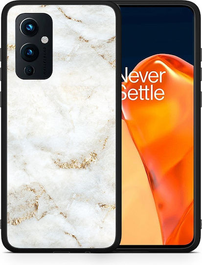 Smartfits White Gold Marble Umschlag Rückseite Weiß (OnePlus 9)
