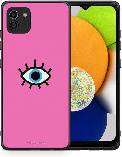 Smartfits Blue Eye Pink Umschlag Rückseite Blau (Galaxy A03)