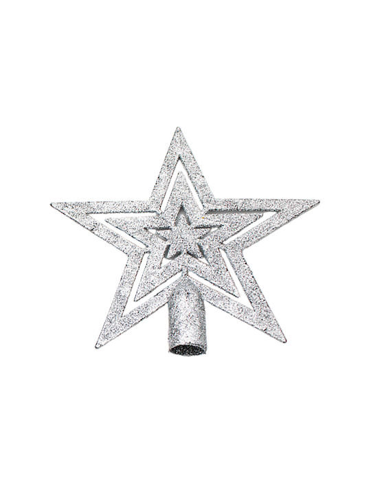 Christmas Christmas Tree Topper Ornament Silver 18x18cm