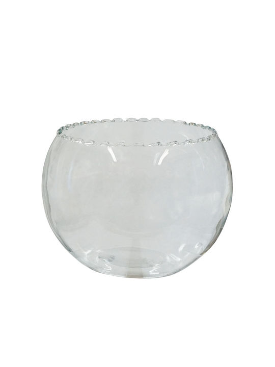 Marhome Διακοσμητικό Μπωλ Γυάλινο Διάφανο 13.5x12.5x12.5cm