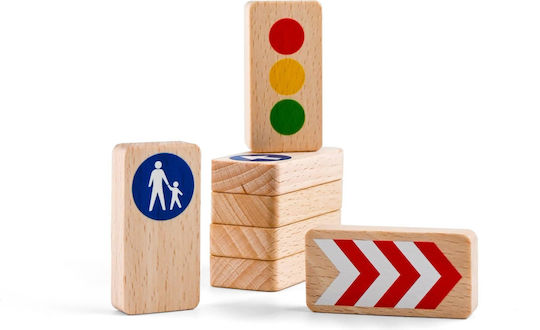 Waytoplay Cuburi De Construit Plăcuțe De Circulație Pentru 3+ Ani 8 Bucăți