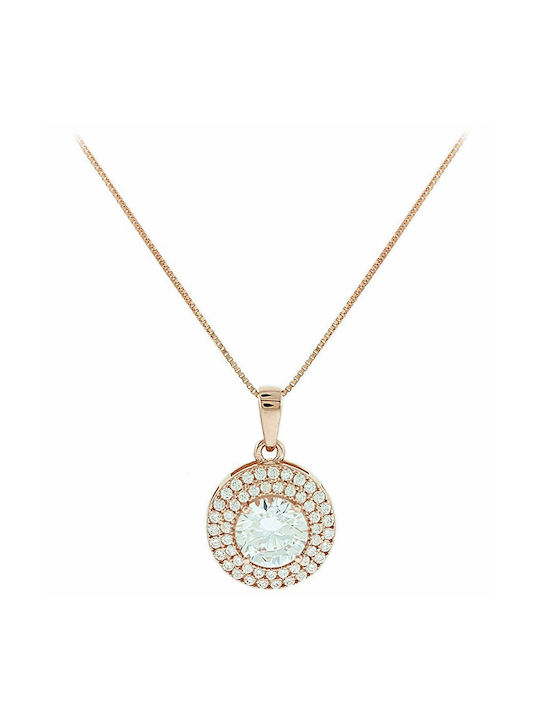 Senzio Belibasakis Necklace Rosette from Rose Gold 14K with Zircon