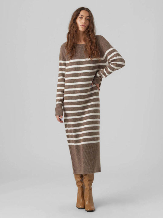 Vero Moda Midi Dress Knitted Brown