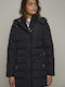 Women's Short Puffer Jacket for Winter Black
