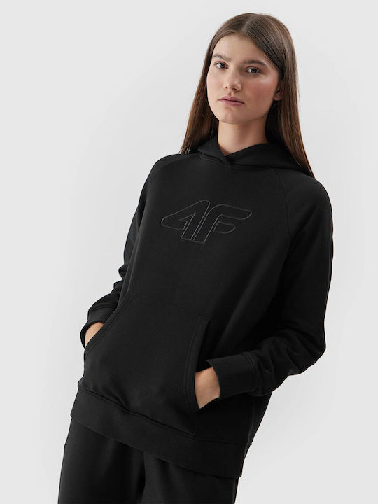 Damen Sweatshirt Kapuzen Schwarz