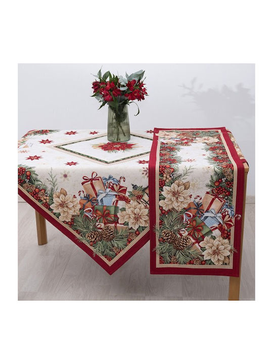 Dimeco Ornament de Crăciun Față de masă Cărpă Multicolor M140xL45cm 1buc