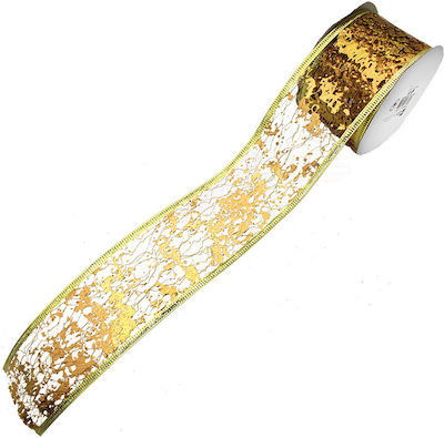 Christmas Ribbon Gold 280x5cm 1pc