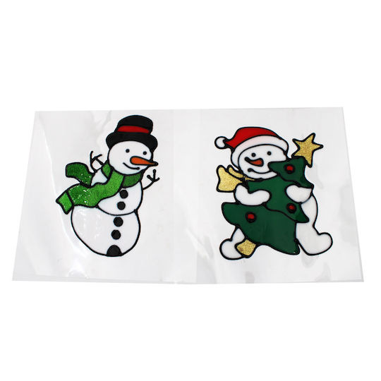 Christmas for Window with Design Χιονάνθρωπου